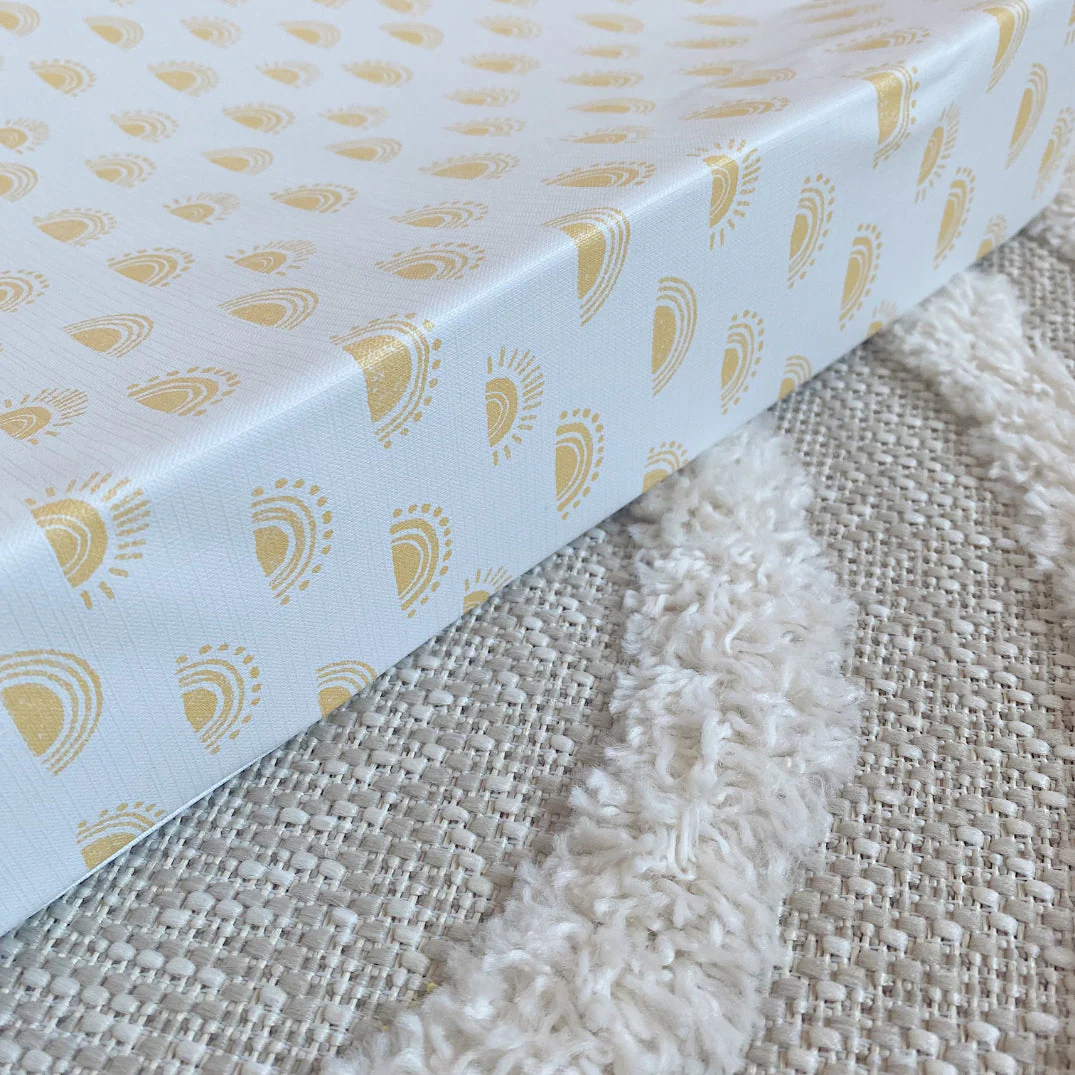 Anti-Roll Wedge Changing Mat - Boho Suns Print - Image 8