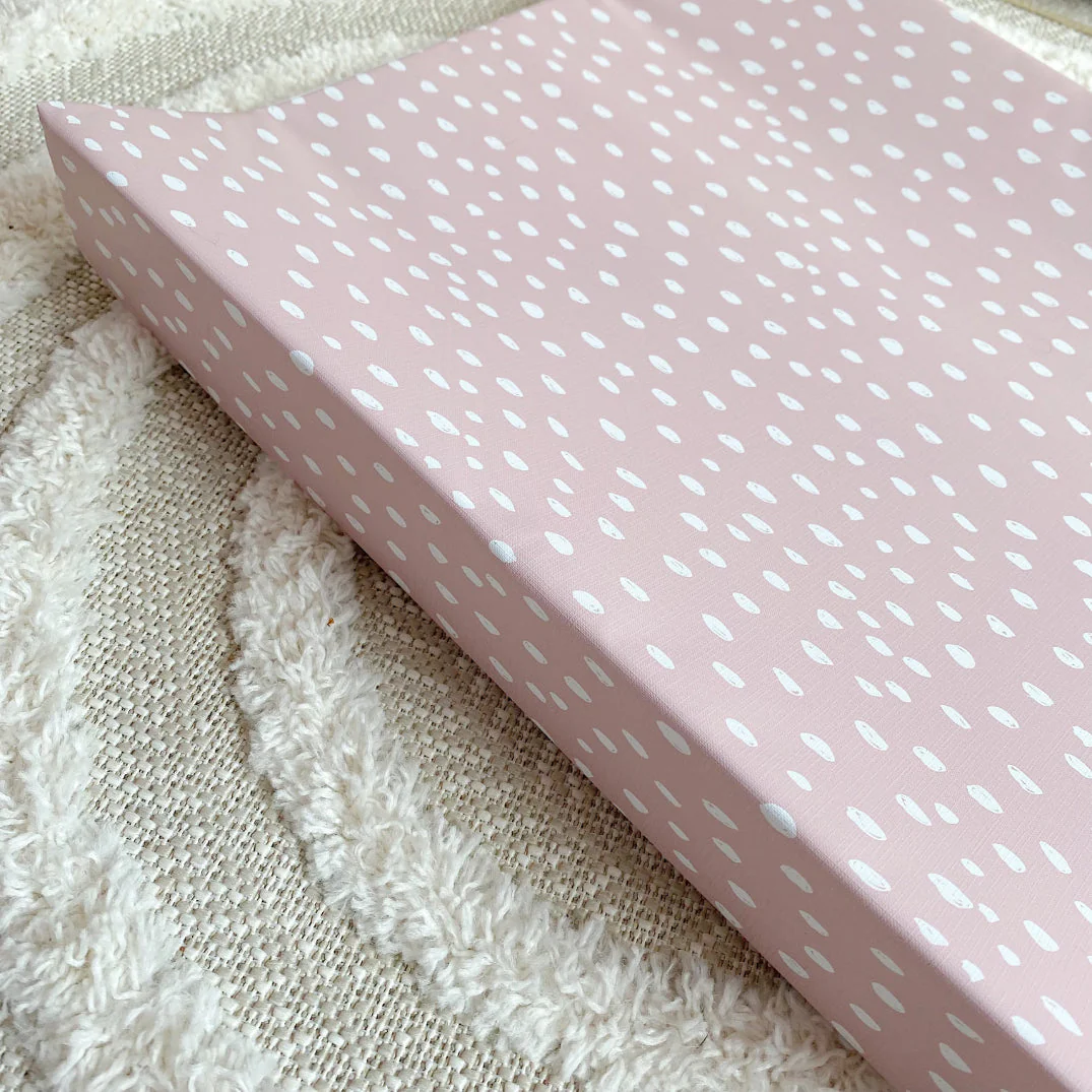 Anti-Roll Wedge Changing Mat - Dusky Pink Spotty Print - Image 6