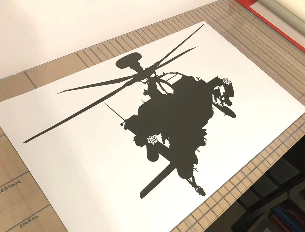 Apache Helicopter Wall Sticker – Military Aircraft Wall Art for Boys Bedroom - Image 2