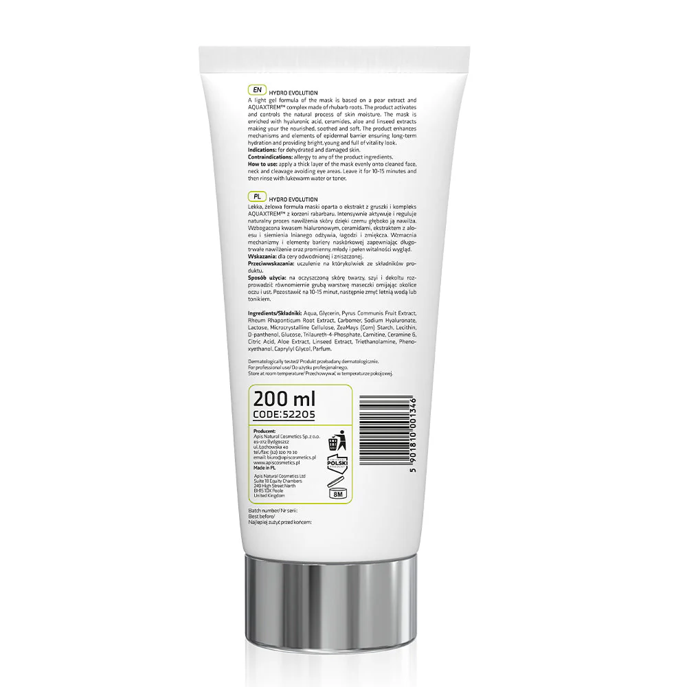 Apis Hydro Evolution Hydrating Gel Face Mask with Pear and Rhubarb| 200ml - Image 2