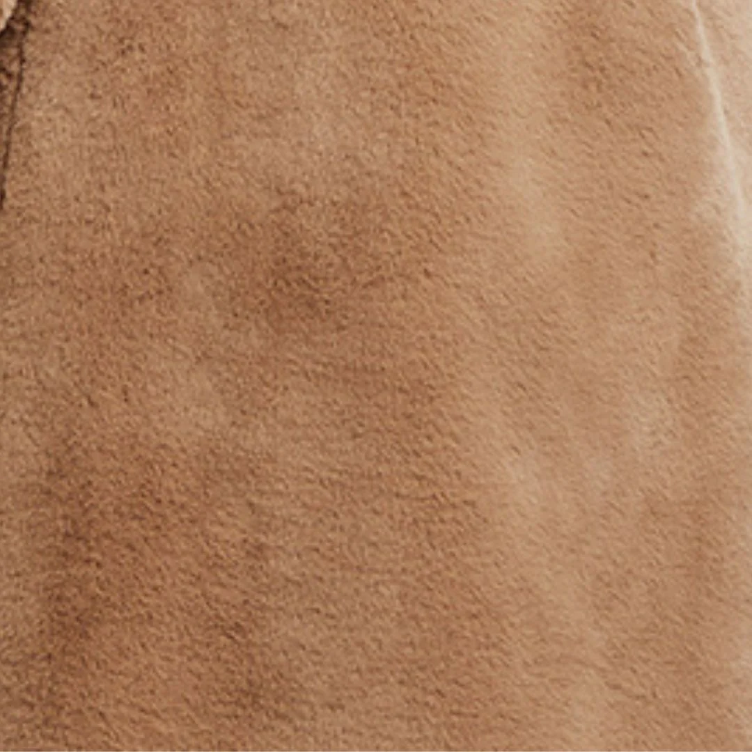 Arinette Faux Fur Tie Waist Coat - Camel - Image 6