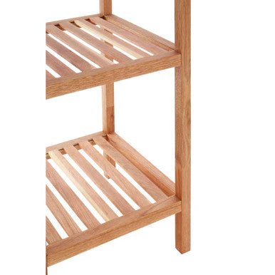Arla 5 Tier Walnut Wood Tall Shelf Unit - Image 4