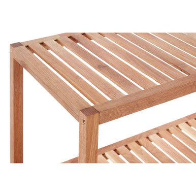 ARLA Walnut Wood Two Tier Storage Shelf Unit - Image 4
