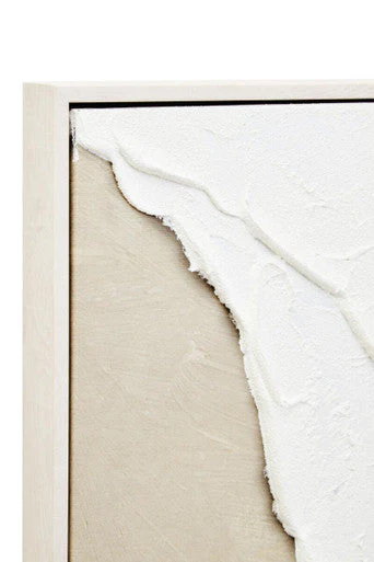 Astratto Canvas Natural And White Textured Plaster Wall Art - Image 10
