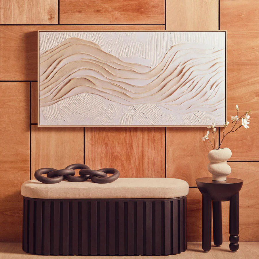Astratto Cream Textured Wall Art - Image 3