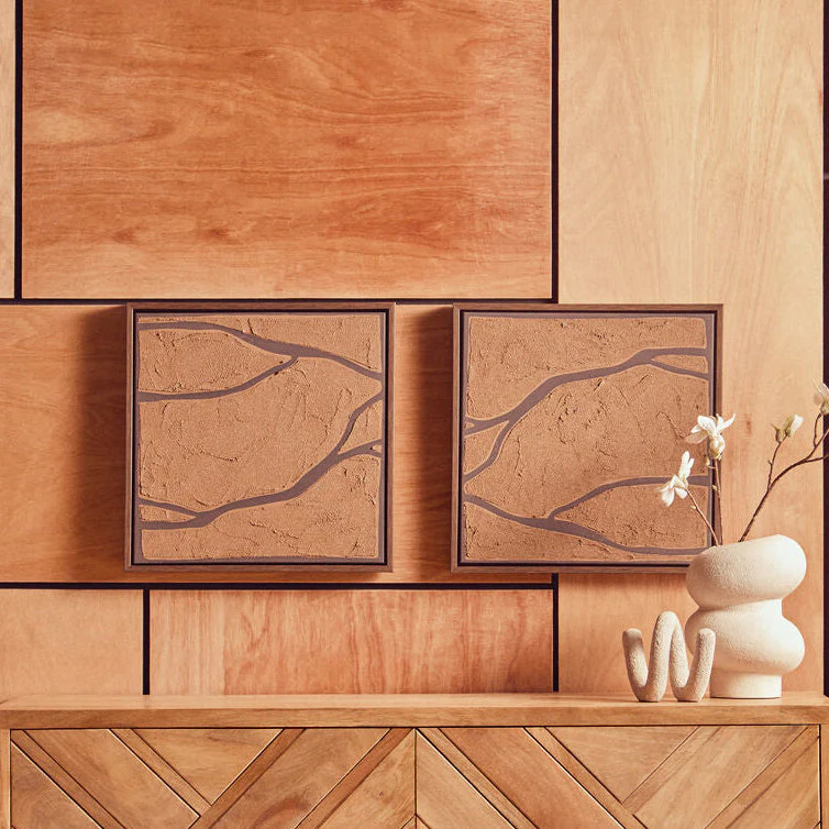 Astratto Set Of 2 Brown and Black Textured Wall Art