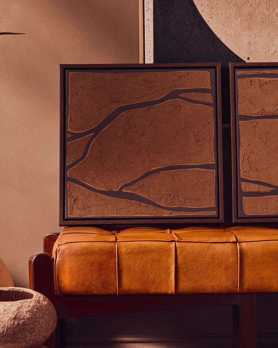 Astratto Set Of 2 Brown and Black Textured Wall Art - Image 7