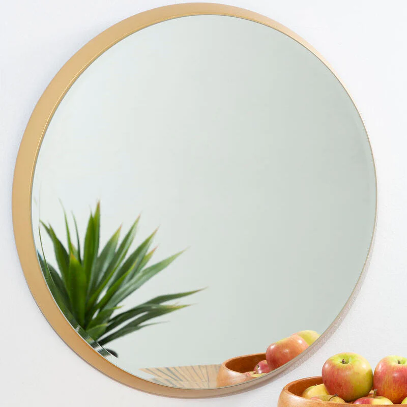 Athena Medium Round Wall Mirror With Gold Frame - Image 2