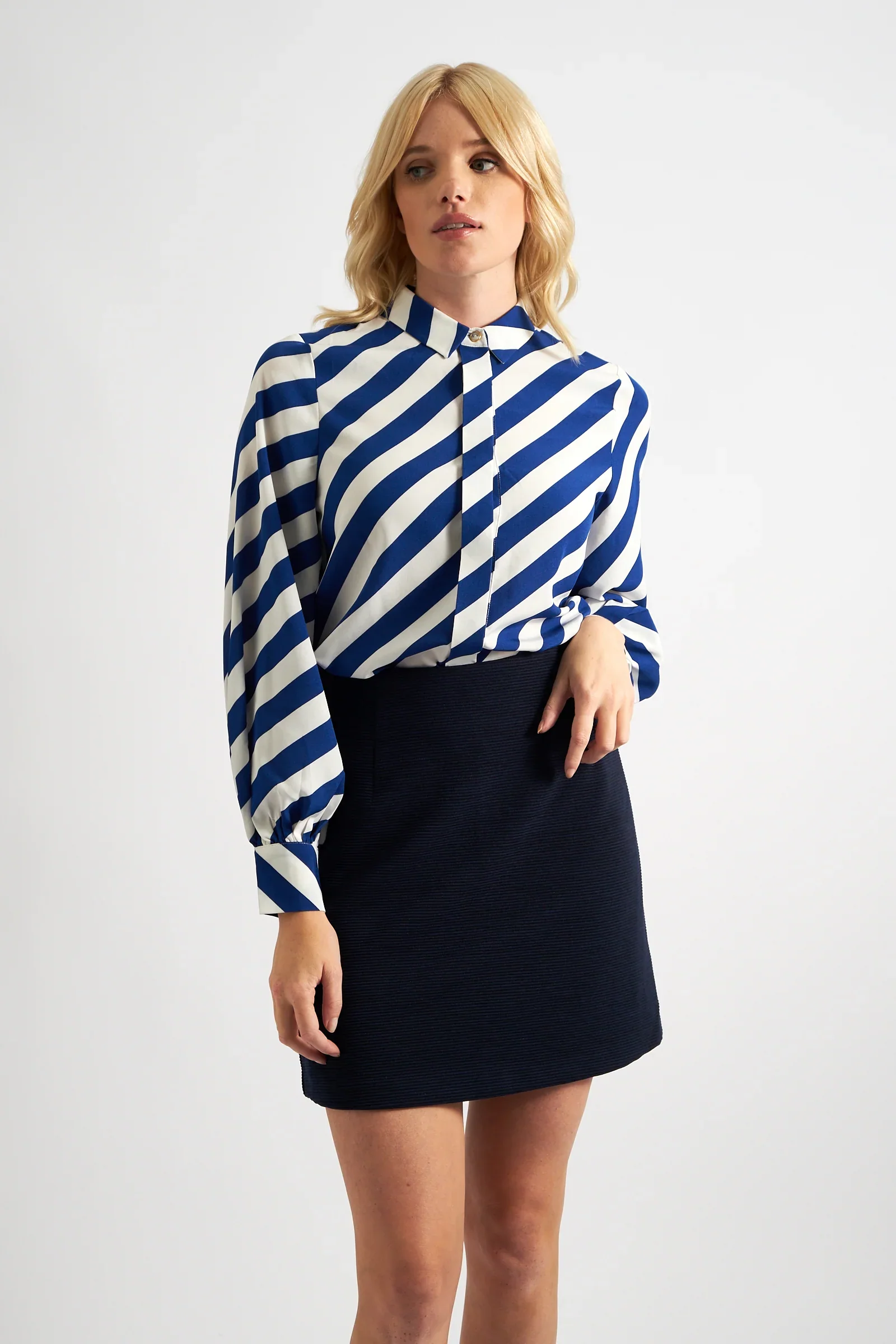 Aubin Rib Mini Skirt - Navy