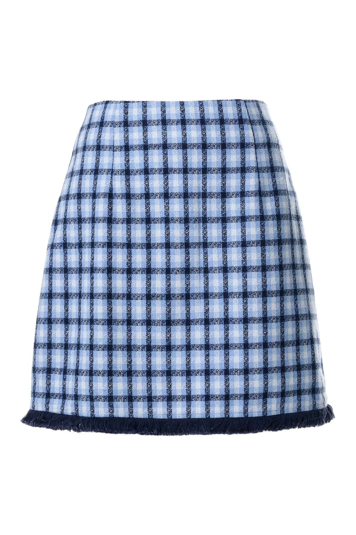 Aubin Spring Tweed A-Line Mini Skirt - Blue - Image 5