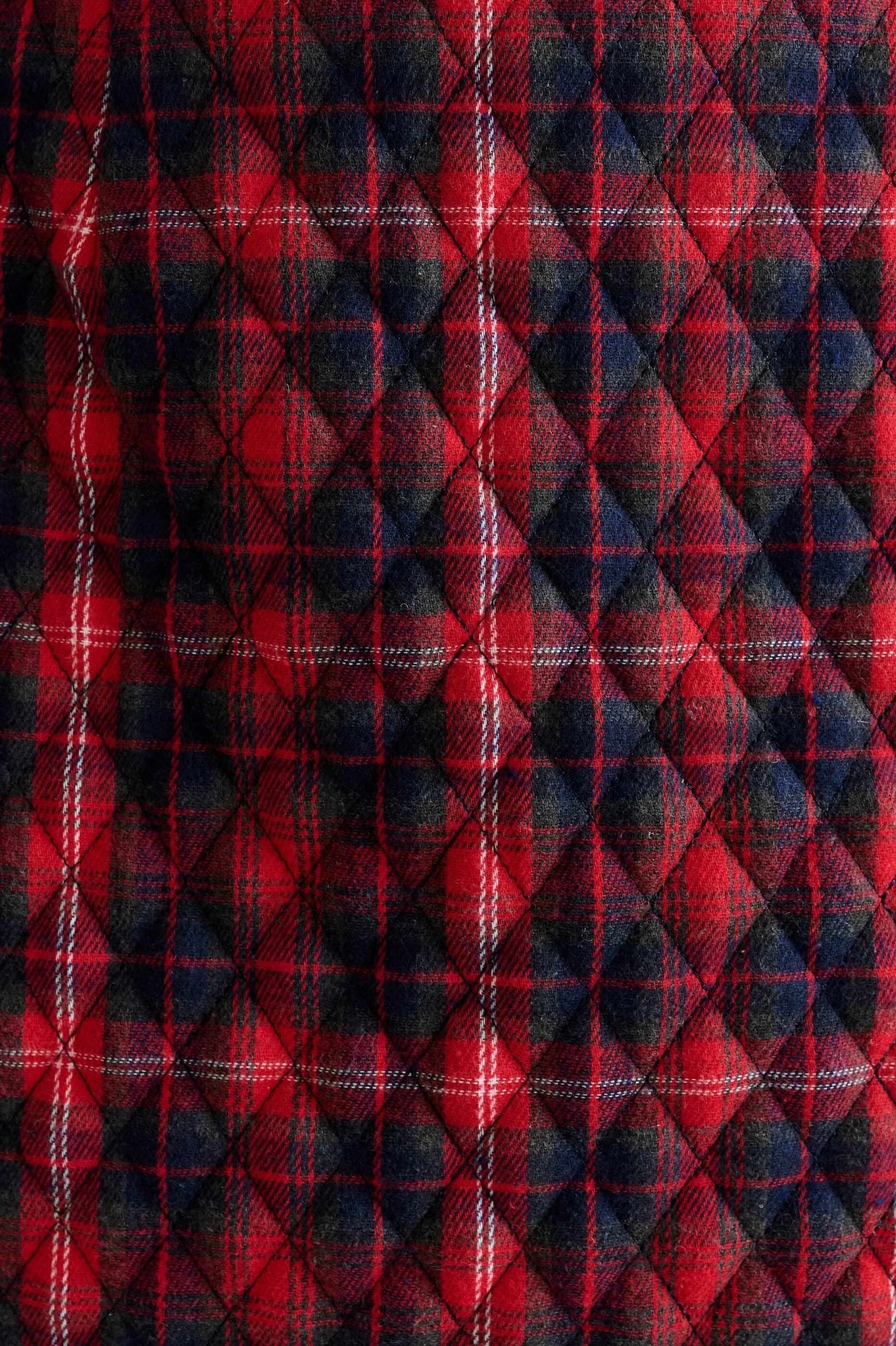 Aubin Winter Check Quilted Mini Skirt – Red - Image 5