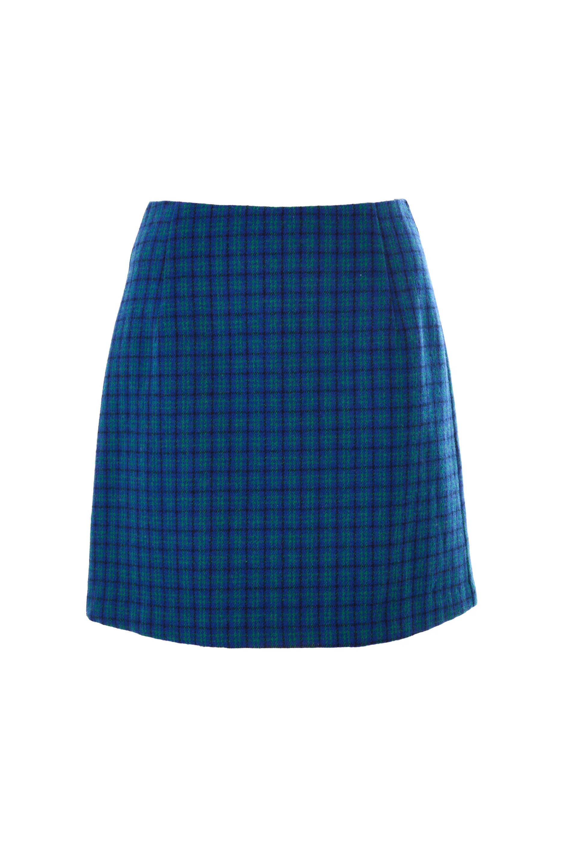 Aubin Wyoming Check A-Line Mini Skirt - Blue - Image 6