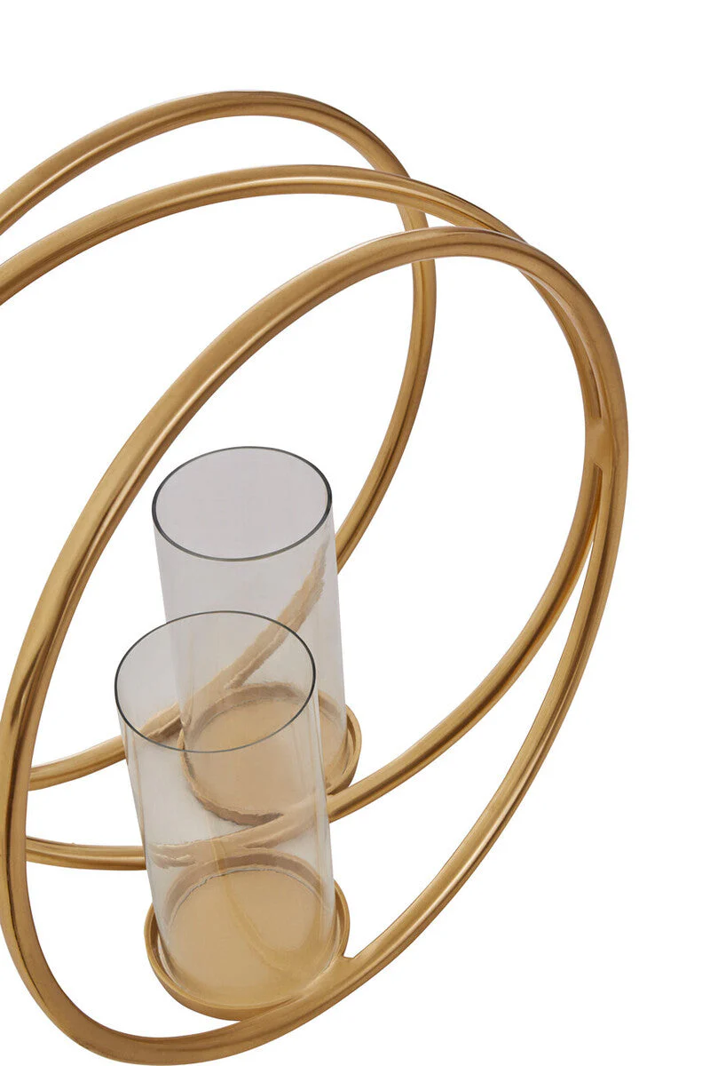 Aura Large Gold Finish Double Candle Holder - Image 4