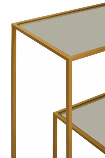 Clear Glass Top and Gold Finish Frame Console Table, Avento - Image 5