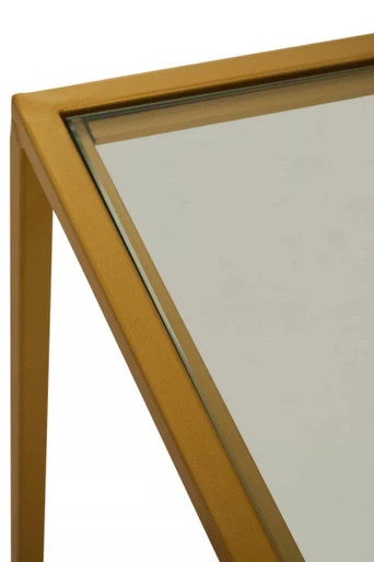 Clear Glass Top and Gold Finish Frame Console Table, Avento - Image 7