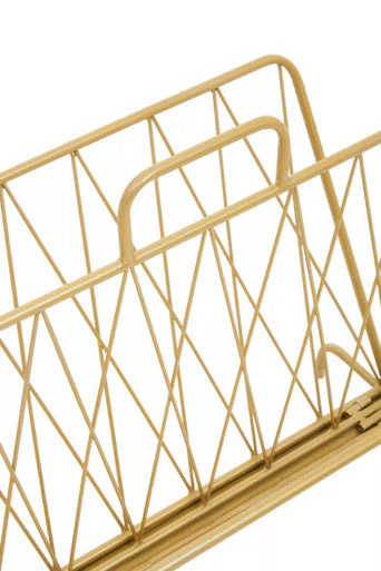 Avento Gold Finish Two Pocket Magazine Rack - Image 8
