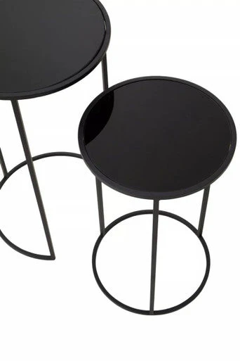 Avento Set Of Two Round Black Plant Stands - Image 7