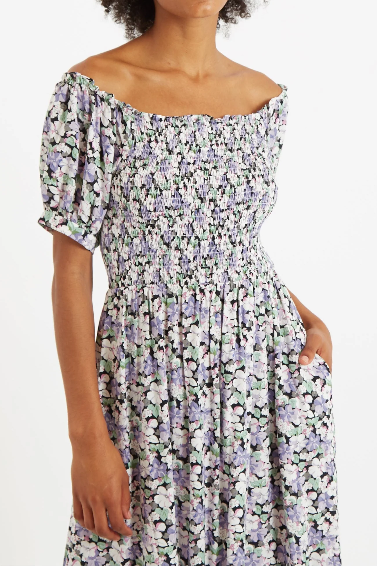 Babette Liseron Shirred Bodice Midi Dress - Image 3
