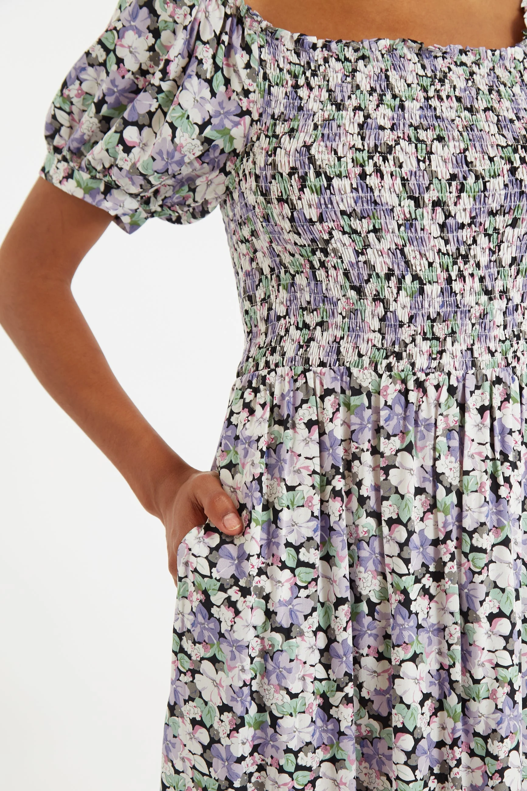 Babette Liseron Shirred Bodice Midi Dress - Image 5