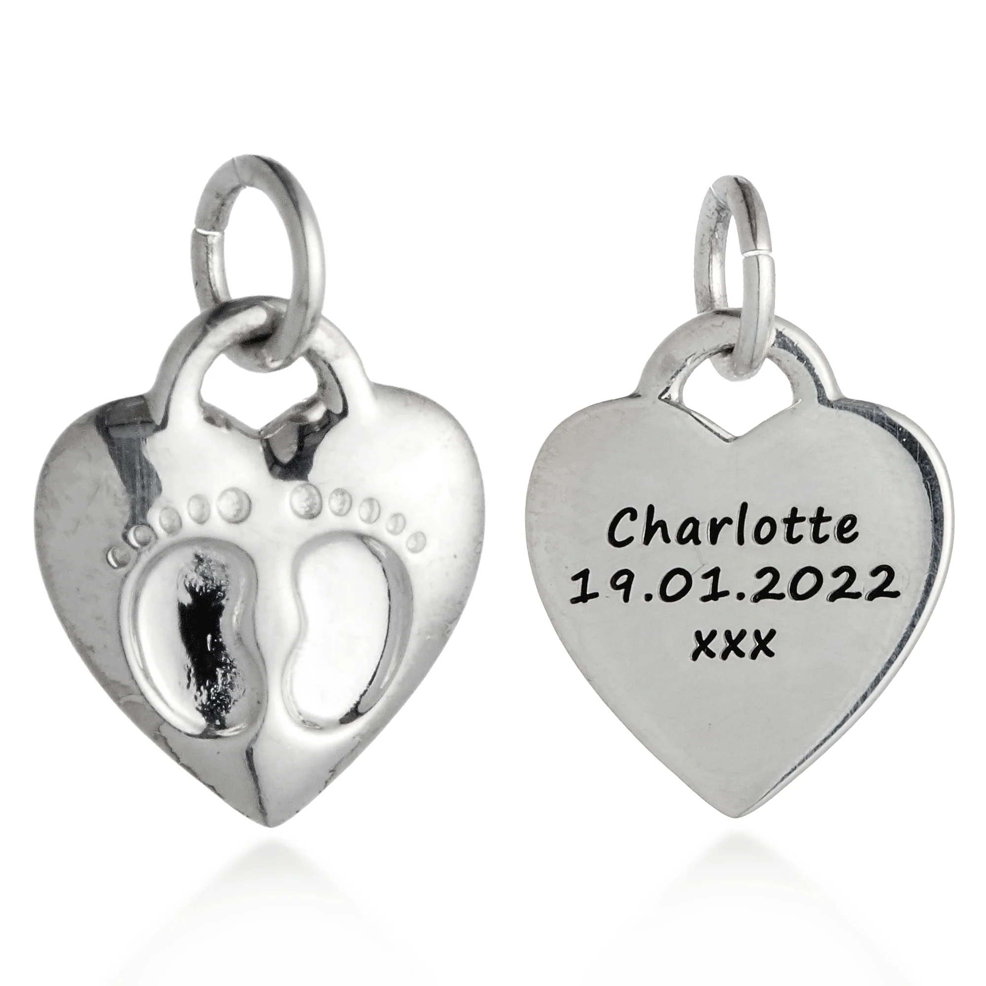 Baby Footsteps Personalised Silver Charm