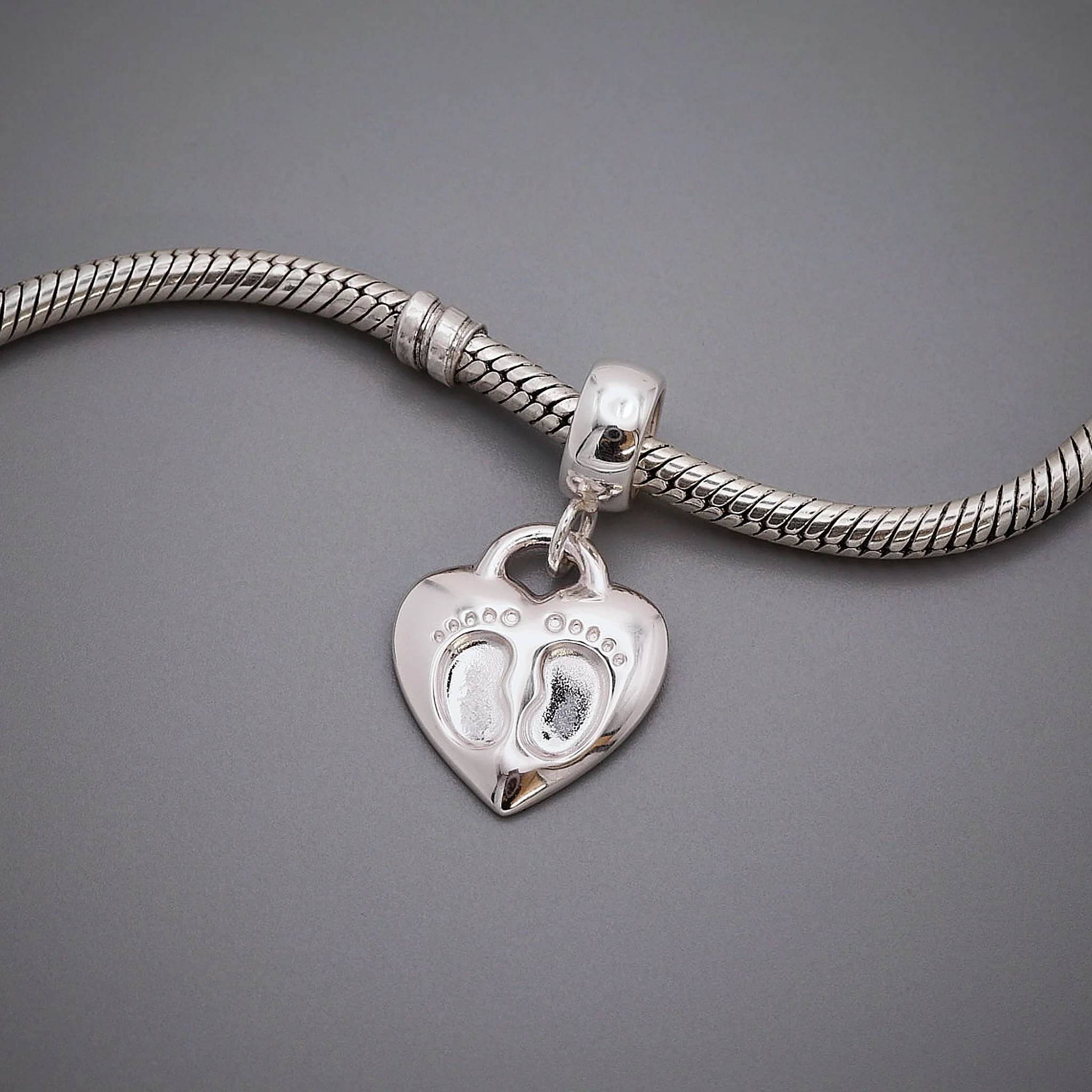 Baby Footsteps Personalised Silver Charm - Image 7