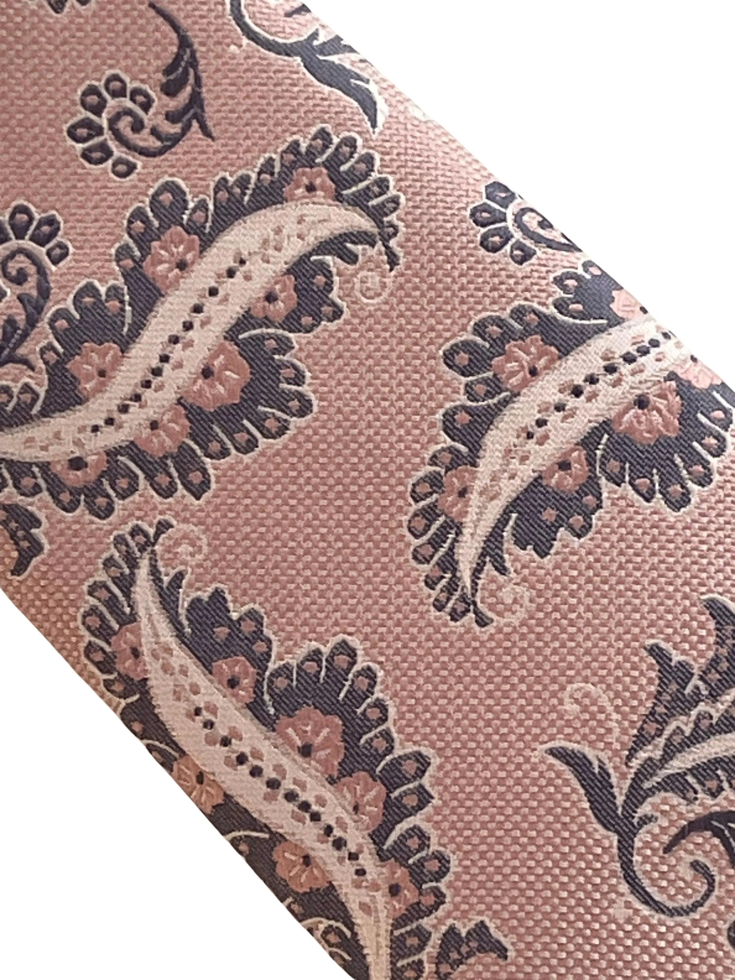 Baby, light, pastel, powder, candyfloss, bubble-gum, blush pink paisley tie - Image 2