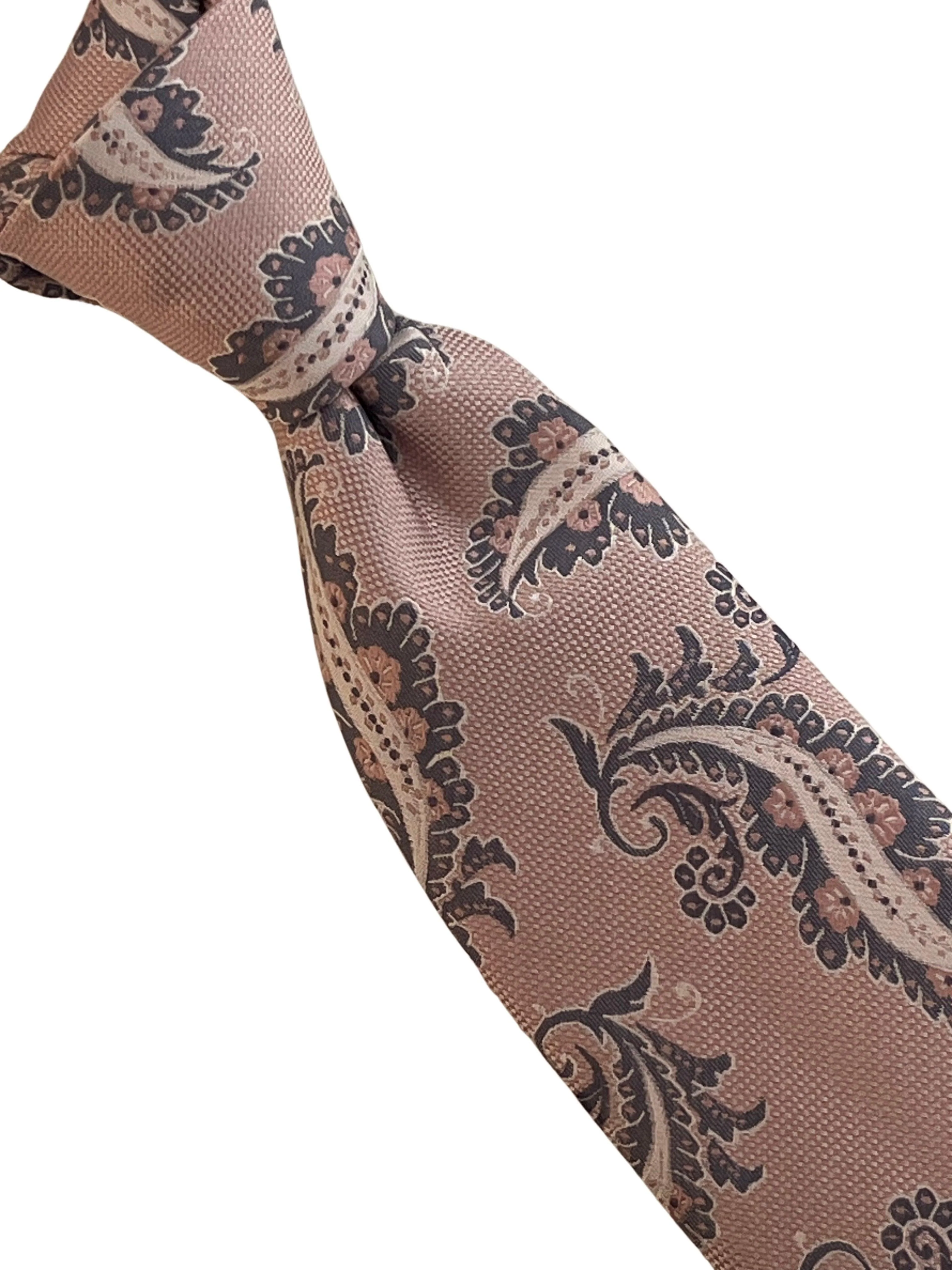 Baby, light, pastel, powder, candyfloss, bubble-gum, blush pink paisley tie - Image 5