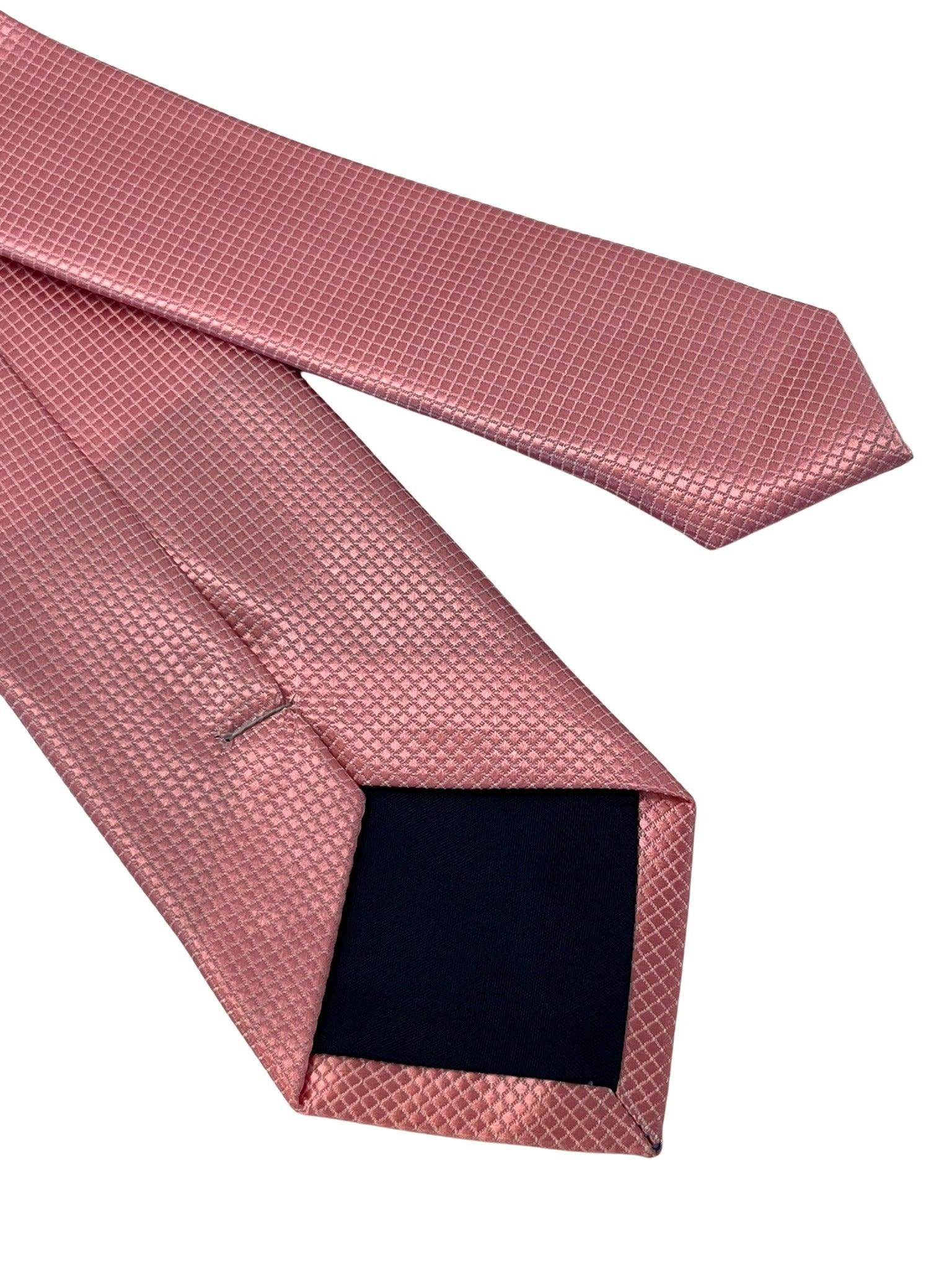 baby light pink tie with subtle squared pattern - Image 5