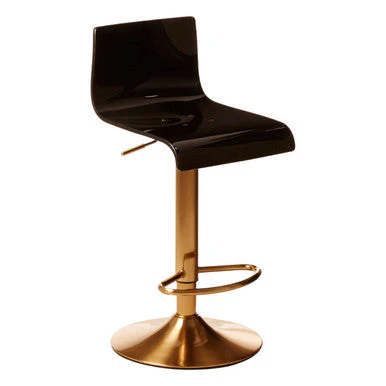 Baina Black Acrylic Seat Bar Stool With Gold Base - Image 3