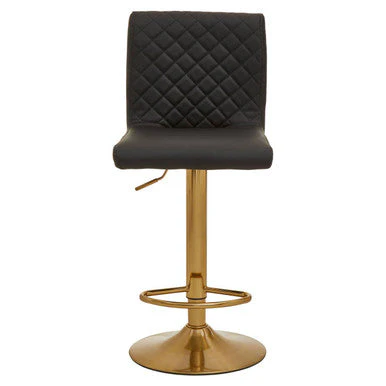 Baina Black And Gold Bar Stool With Round Base - Image 3