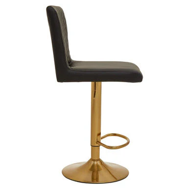 Baina Black And Gold Bar Stool With Round Base - Image 4