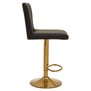 Baina Black And Gold Bar Stool With Round Base - Image 5