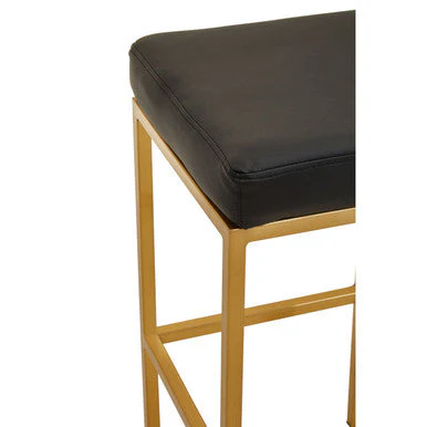 Baina Black And Gold Finish Bar Stool - Image 4