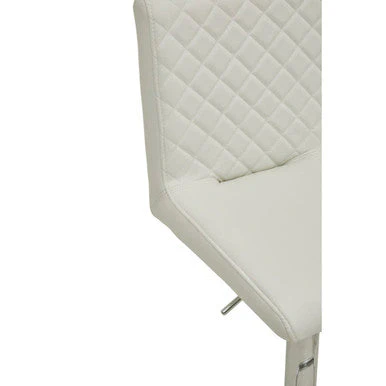 Baina White And Chrome Bar Stool With Round Base - Image 8