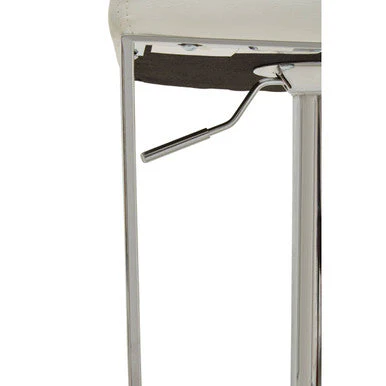 Baina White And Chrome Bar Stool With Square Base - Image 10