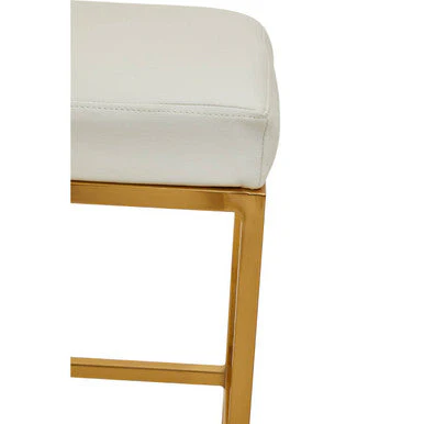 Baina White And Gold Finish Bar Stool - Image 7