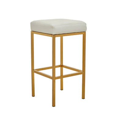 Baina White And Gold Finish Bar Stool - Image 8