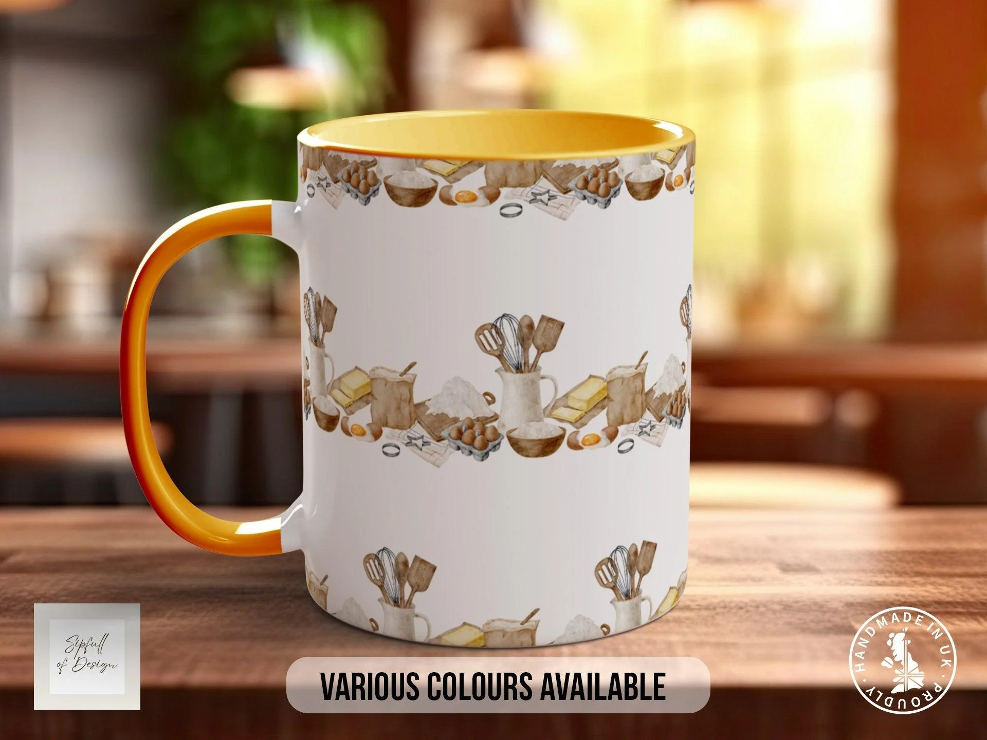 Baking Pattern Mug – Design B (Full Wrap)