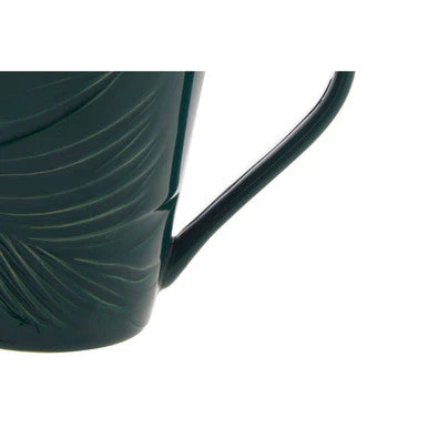 Bali Dark Green Leaf Design Mug - Image 8