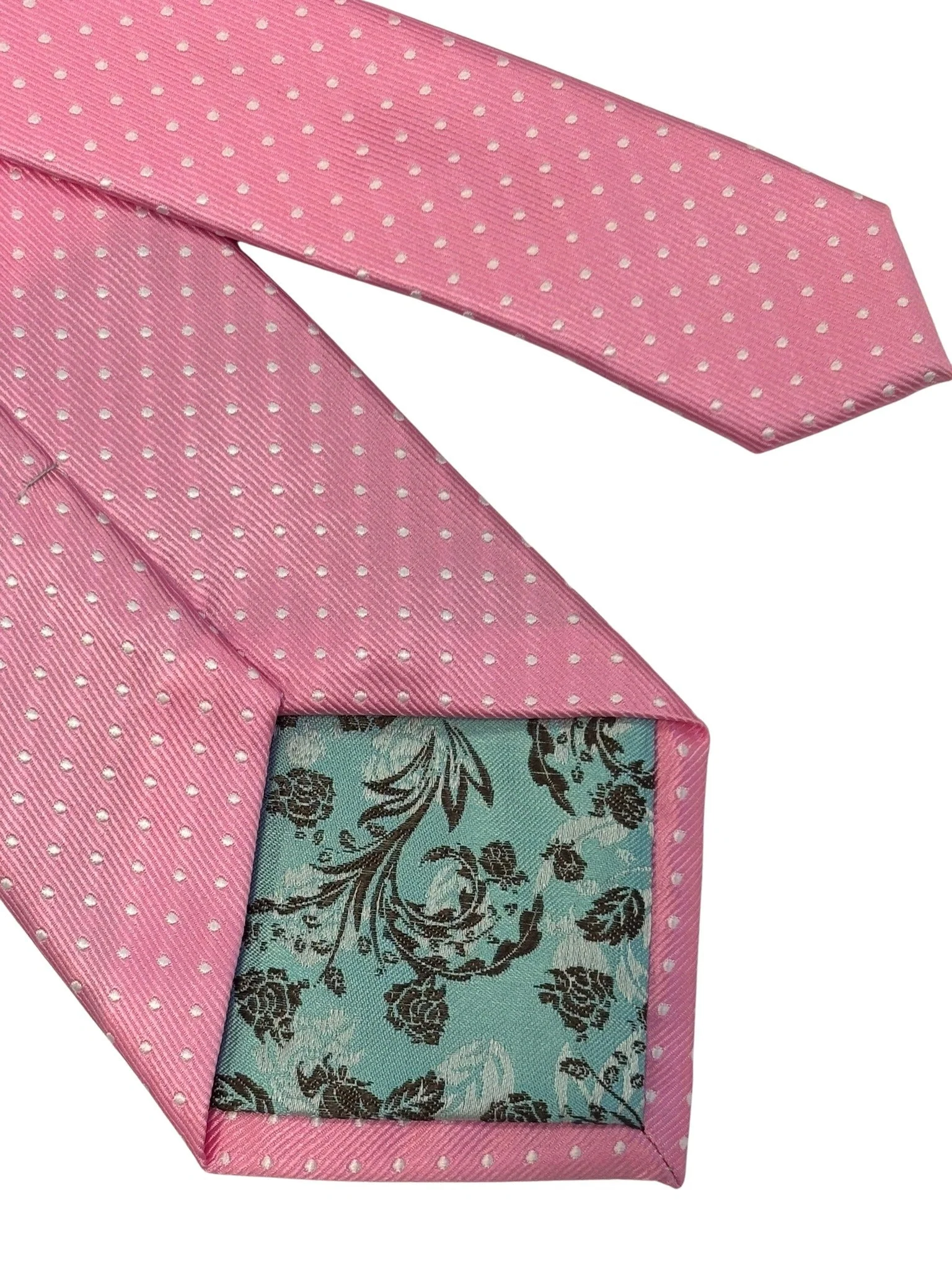 ballerina baby pink mens tie with white pin spot - Image 5