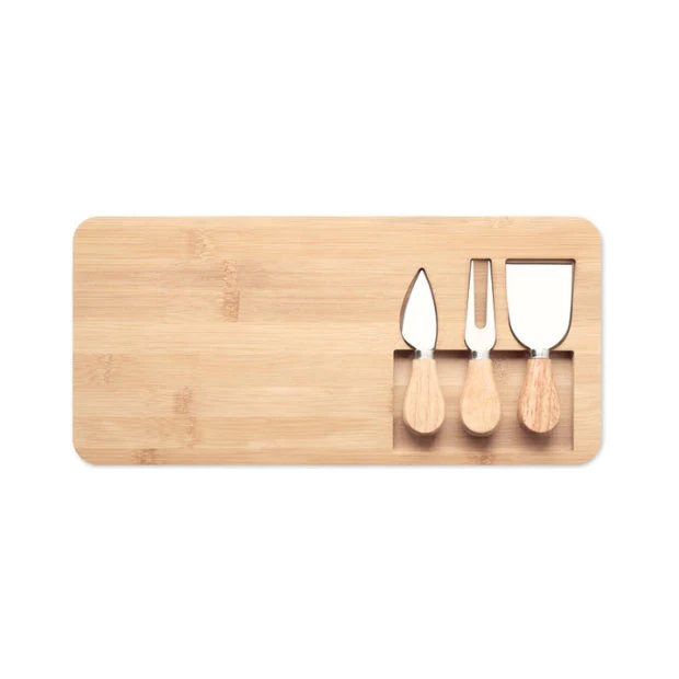 Bamboo Cheese Board Set - Image 2