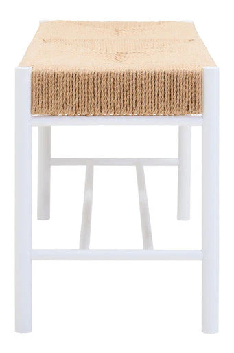 Bandar Large Natural Rope and White Wood Bench - Image 6