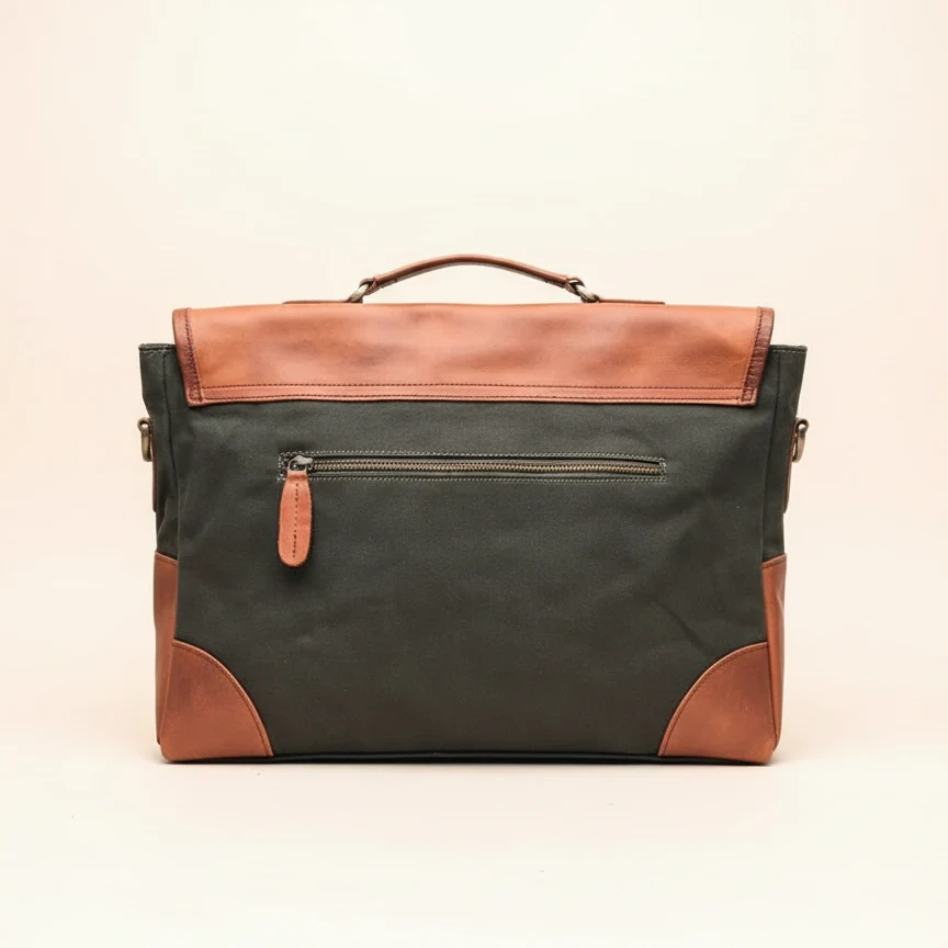 Barholm Leather & Canvas Messenger - Image 5
