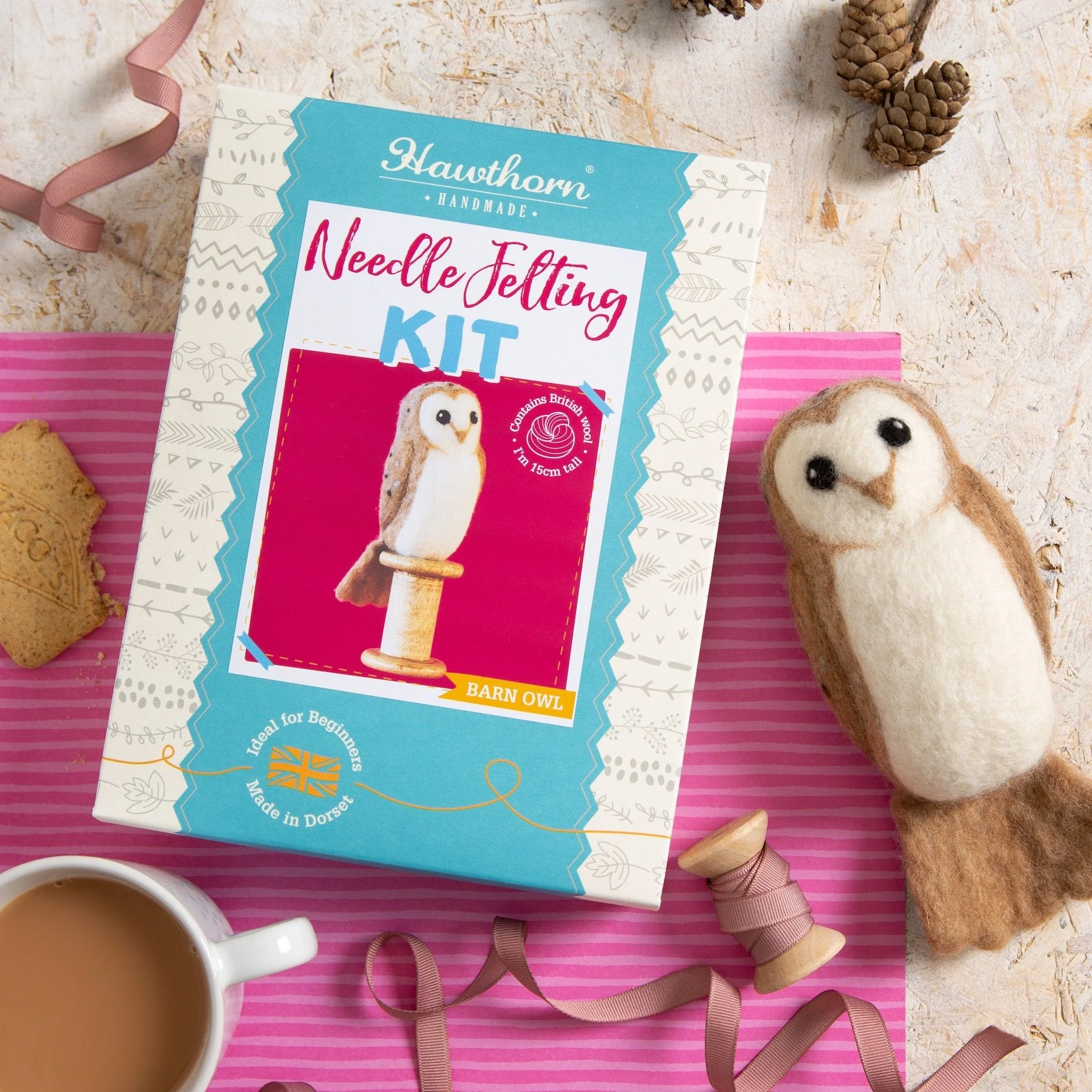 Barn Owl Bird Needle Felting Kit for Beginners - Image 2