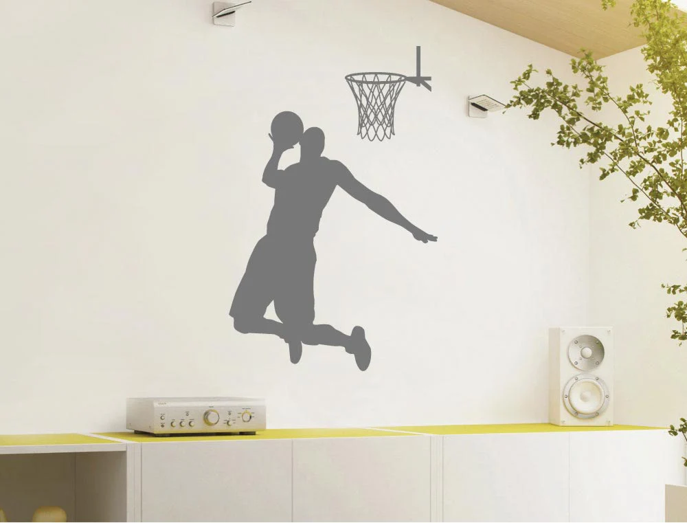 Basketball Wall Sticker – Sports Silhouette Wall Decor - Image 4