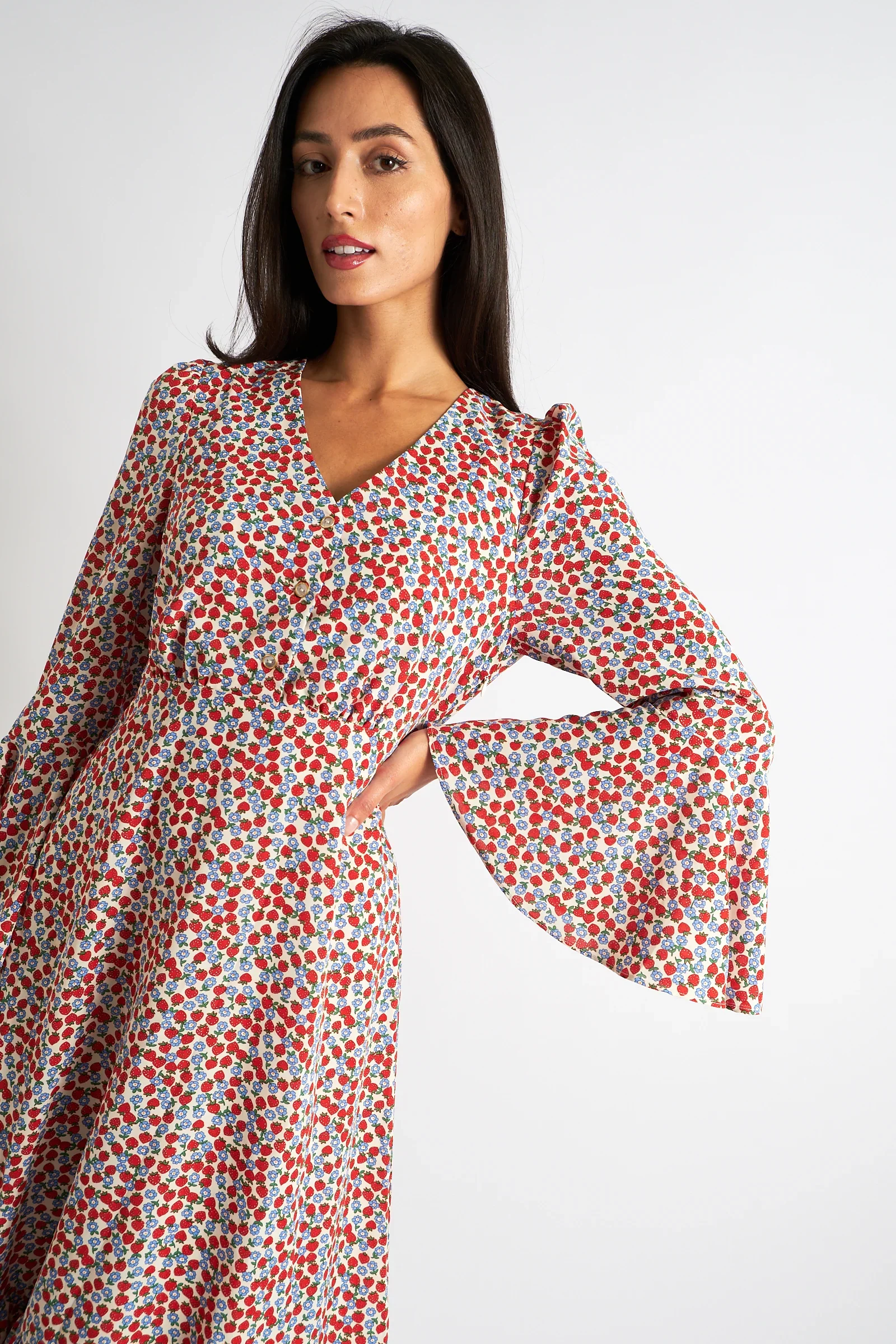 Bathilde Strawberry Fields Print Midi Dress - Image 5