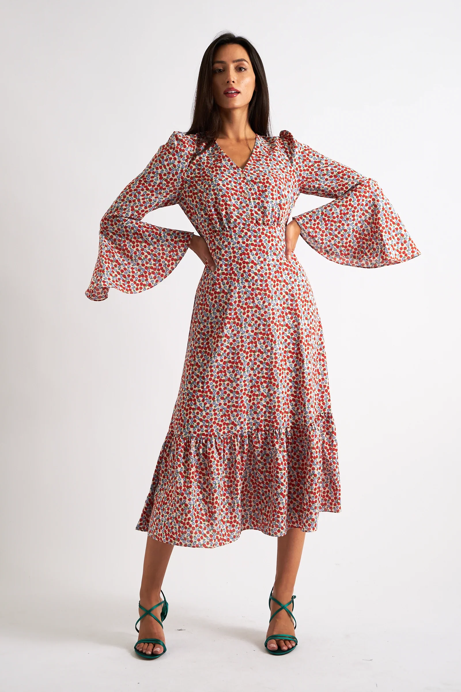 Bathilde Strawberry Fields Print Midi Dress - Image 6
