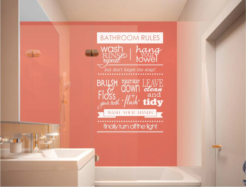 Bathroom Rules Wall Sticker Decal - Image 8