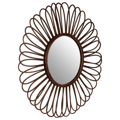 Batu Rattan Black Circular Wall Mirror - Image 4