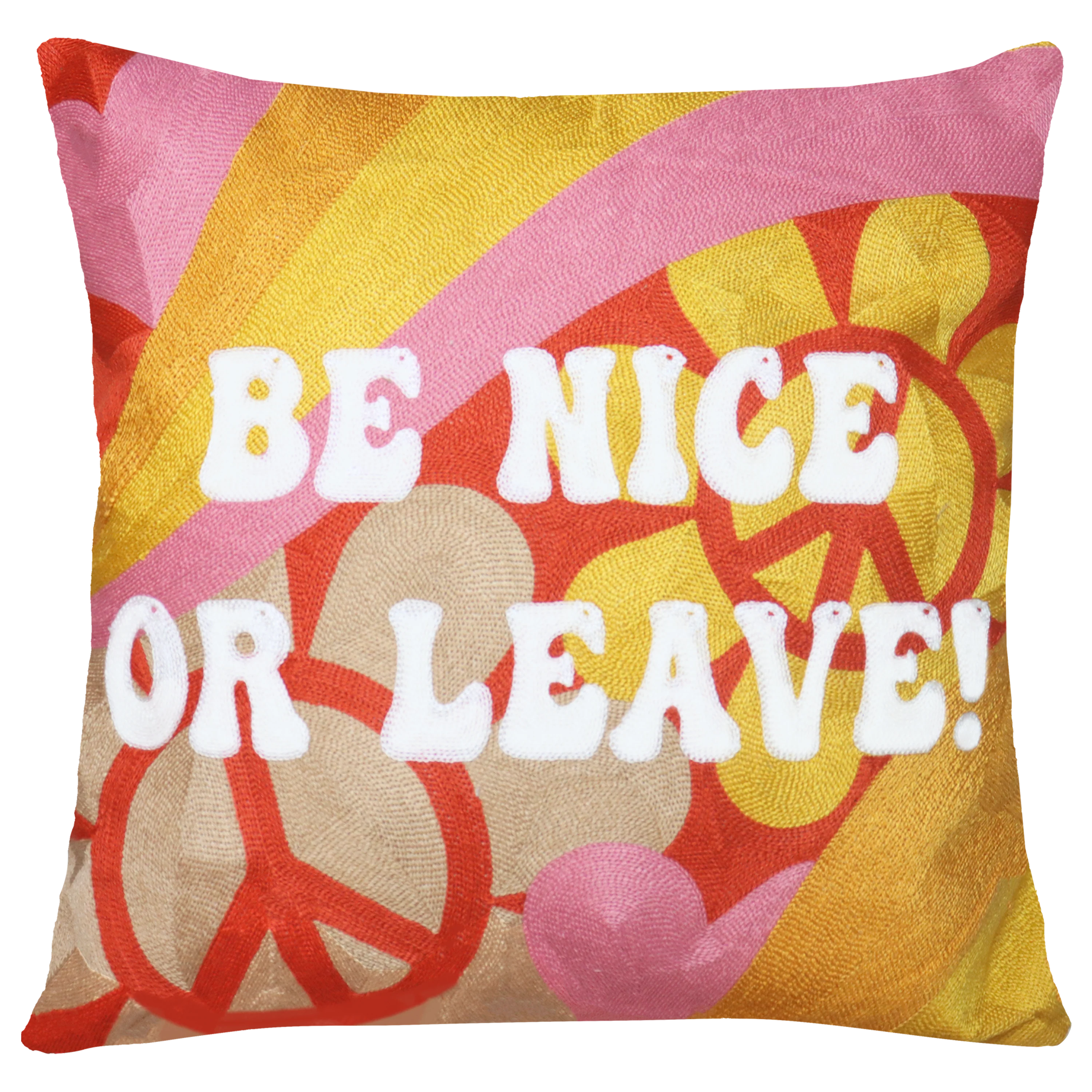 Be Nice or Leave Needlepoint Cushion